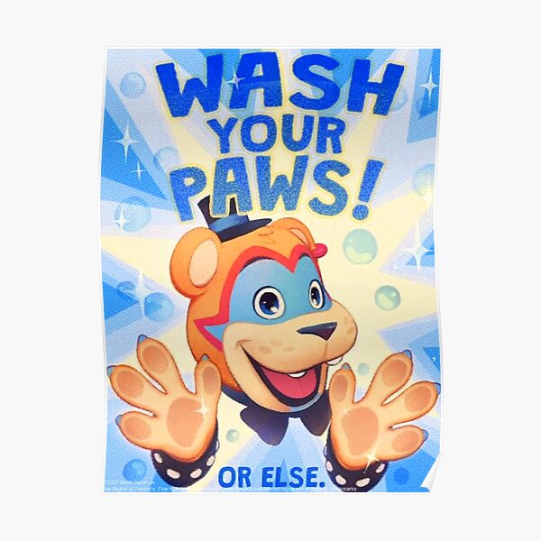 fnaf-wash your paws or else Poster RB1602 product Offical Five Nights At Freddy Merch