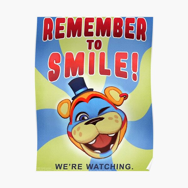 fnaf-remember to smile  Poster RB1602 product Offical Five Nights At Freddy Merch