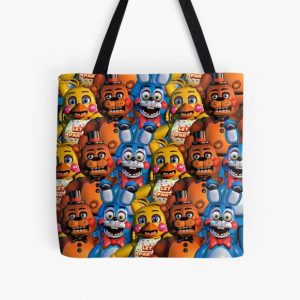 Toy Freddy/Toy Bonnie/Toy Chica All Over Print Tote Bag RB1602 product Offical Five Nights At Freddy Merch